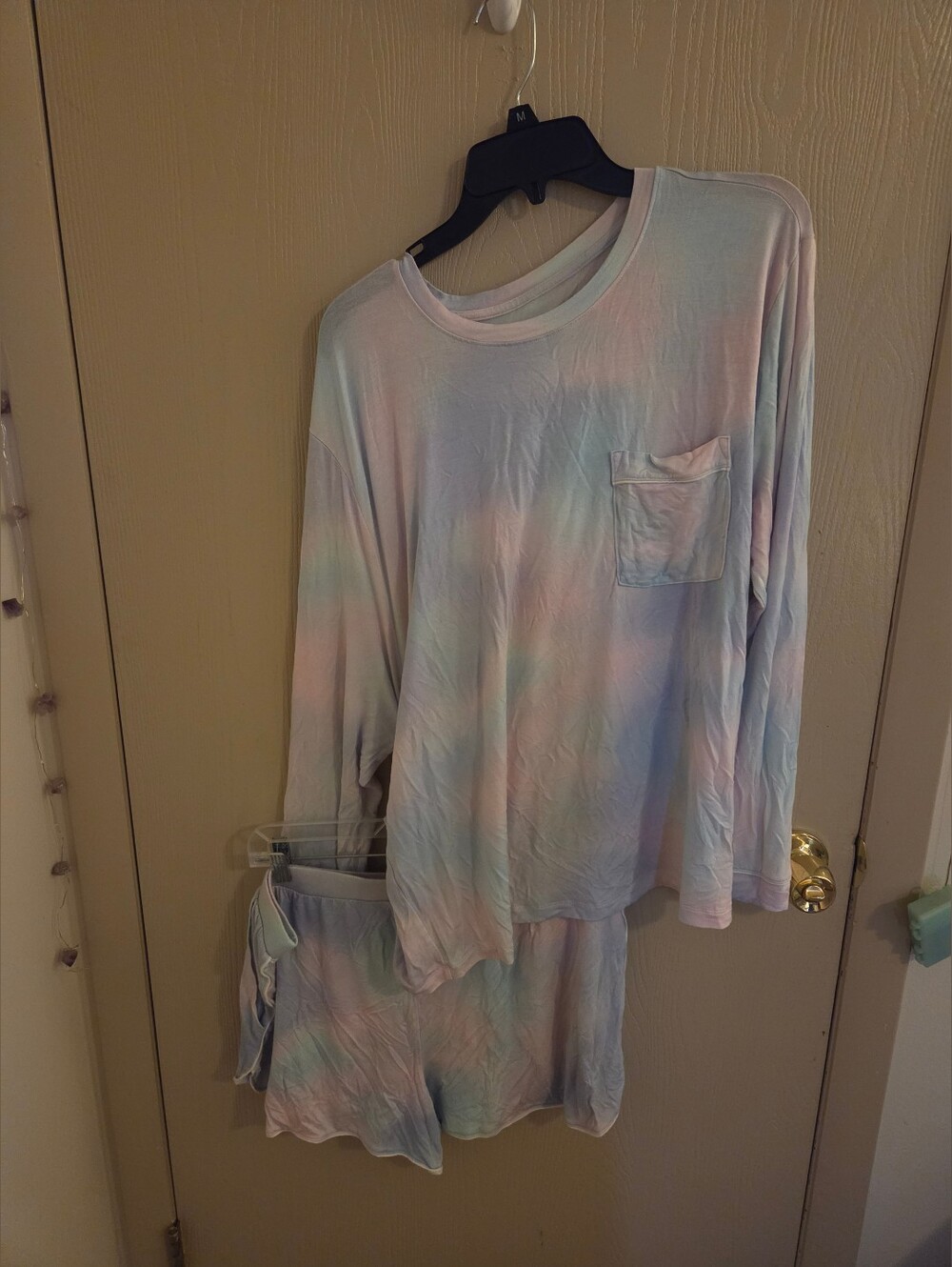 Stars Above Pastel Tie Dye Pajama Set Top And Shorts Womens Size XL